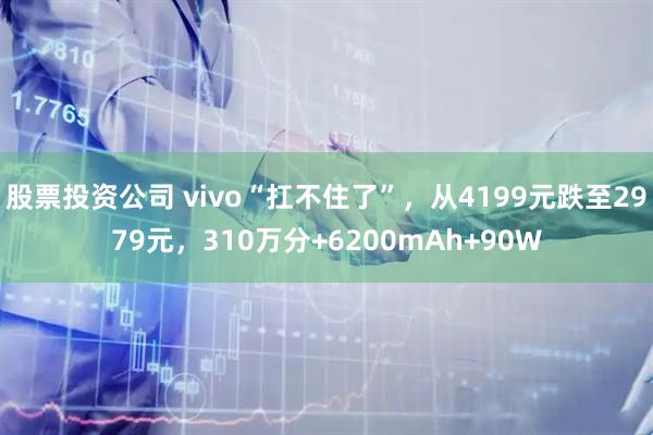 股票投资公司 vivo“扛不住了”，从4199元跌至2979元，310万分+6200mAh+90W